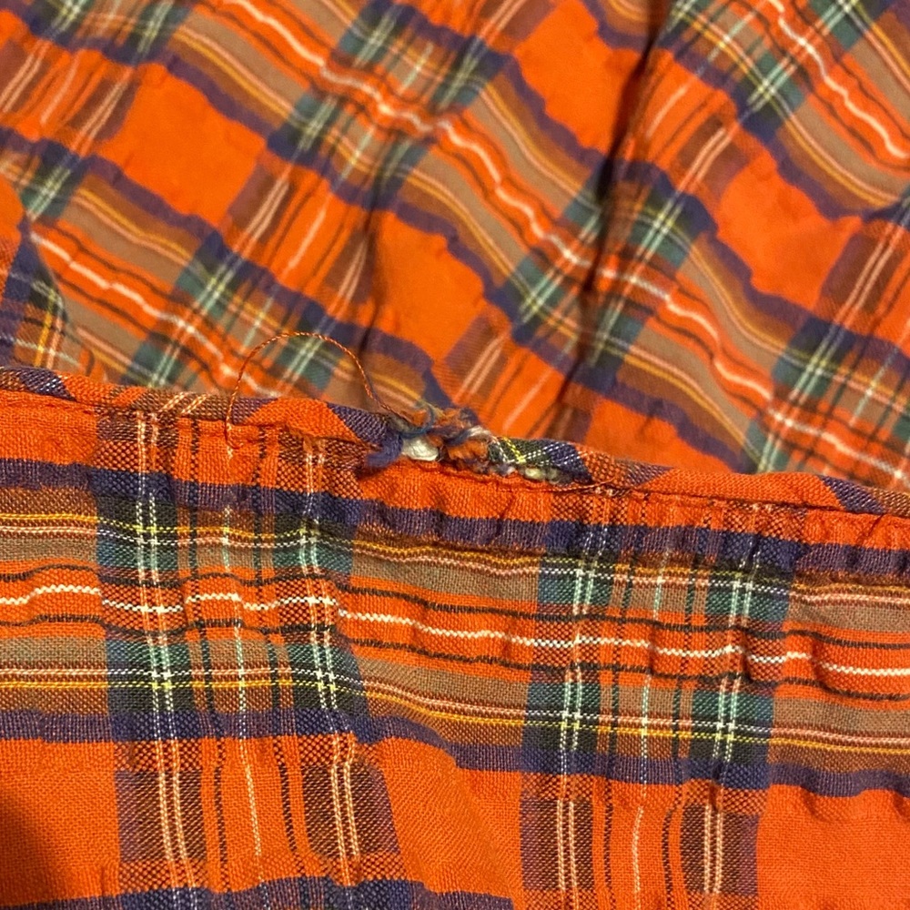 Vintage Christian Dior Red Green and Blue Plaid Robe - Picture 9 of 10